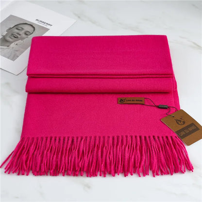 Écharpe aspect cachemire coloris rose vif