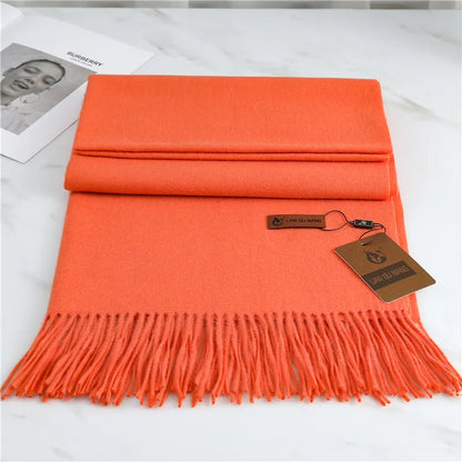Écharpe aspect cachemire coloris orange