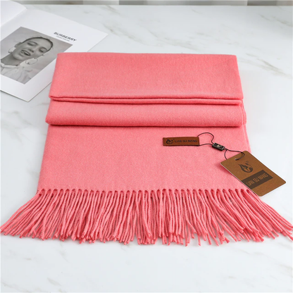 Écharpe aspect cachemire coloris rose