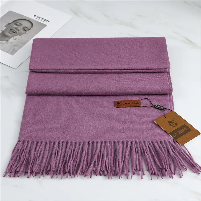 Écharpe aspect cachemire coloris violet