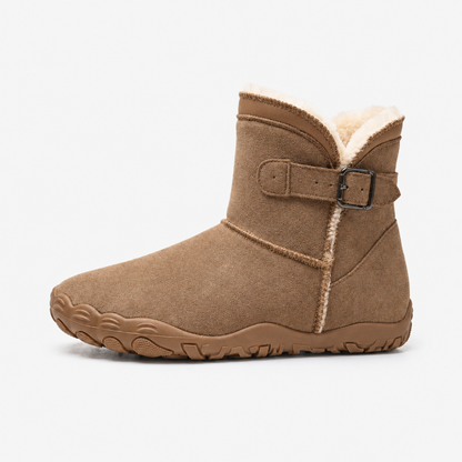Bottines barefoot imperméables femme, coloris marron, vue studio
