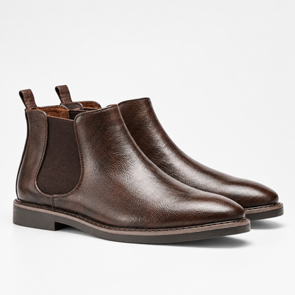 Bottines chelsea homme café, vue studio