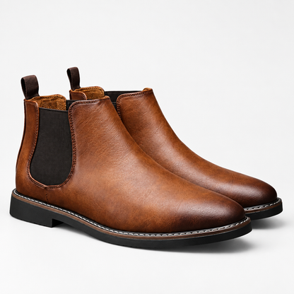 Bottines chelsea homme marron, vue studio