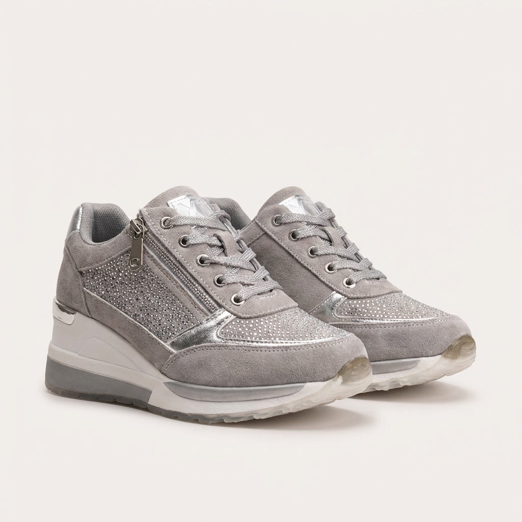 Baskets orthopédiques compensées femme - Gris