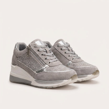 Baskets orthopédiques compensées femme - Gris
