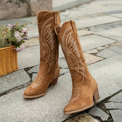 Bottes Western Femme – Broderies & Bout Pointu, Allure Cowboy Chic