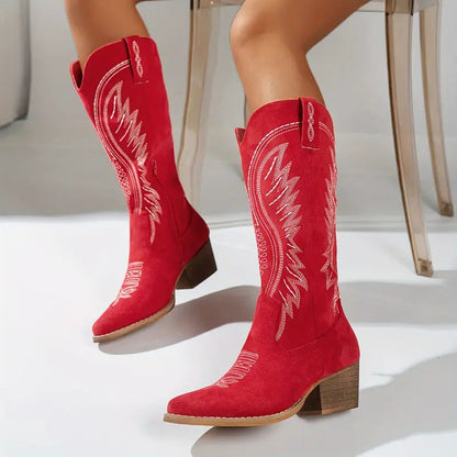 Bottes Western Femme – Broderies & Bout Pointu, Allure Cowboy Chic