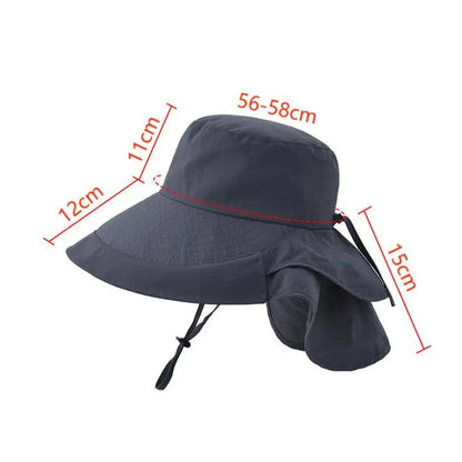 Chapeau de Soleil Femme Anti-UV – Bob à Large Bord & Protection Nuque, Pêche & Randonnée