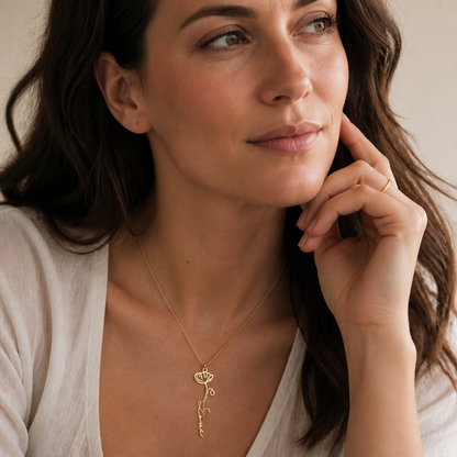 Collier Prénom & Fleur de Naissance