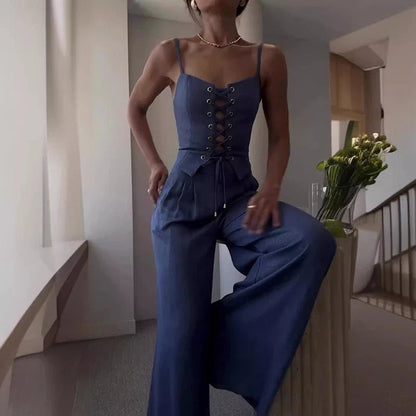 Ensemble Corset Lacé - Vert