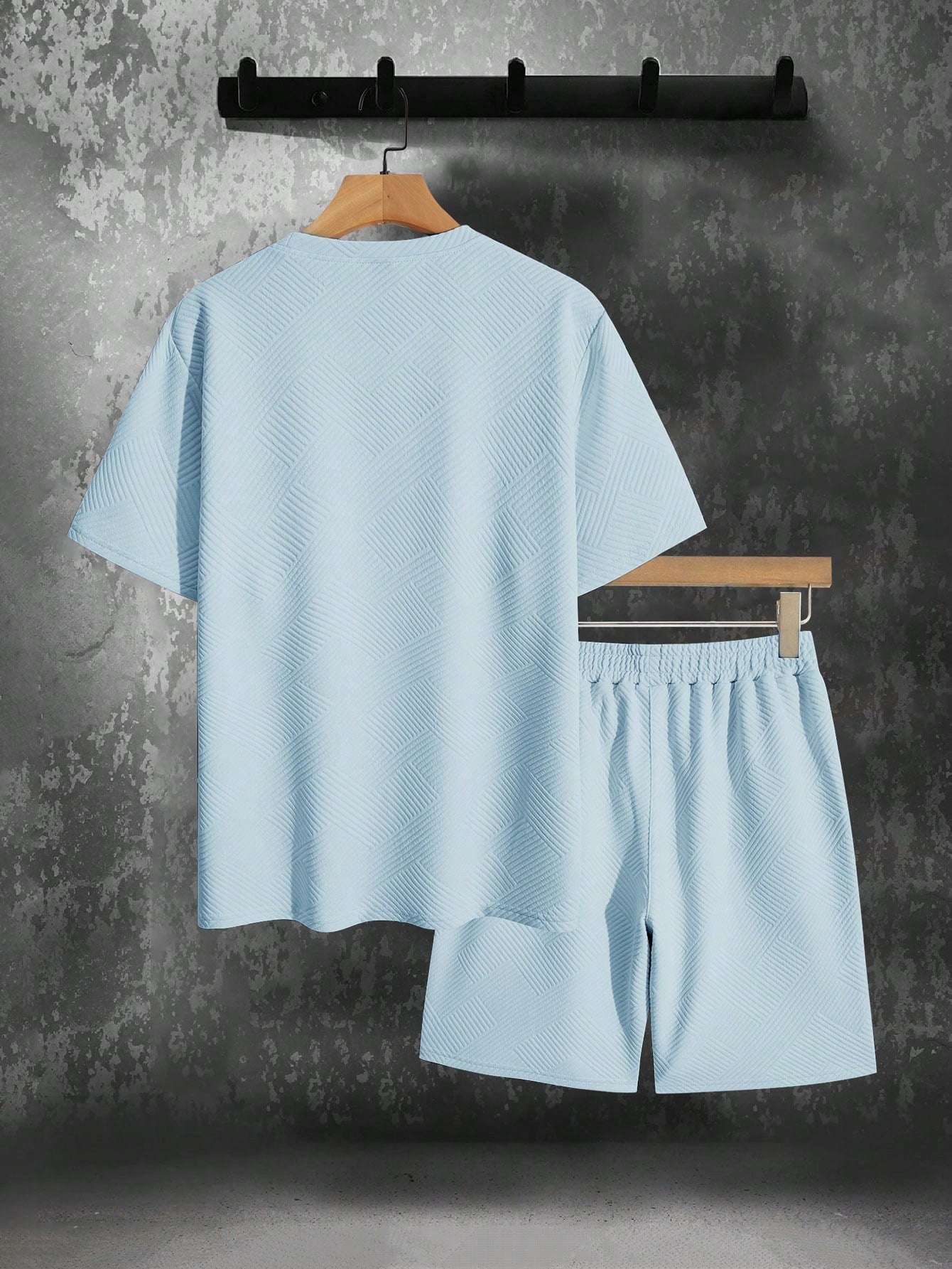 Ensemble Deux Pièces Homme – Chemise Manches Courtes & Short à Cordon, Style Estival