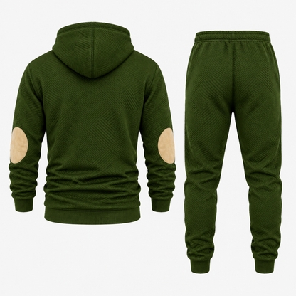 Ensemble jogging homme vert kaki - hoodie à capuche, vue de dos