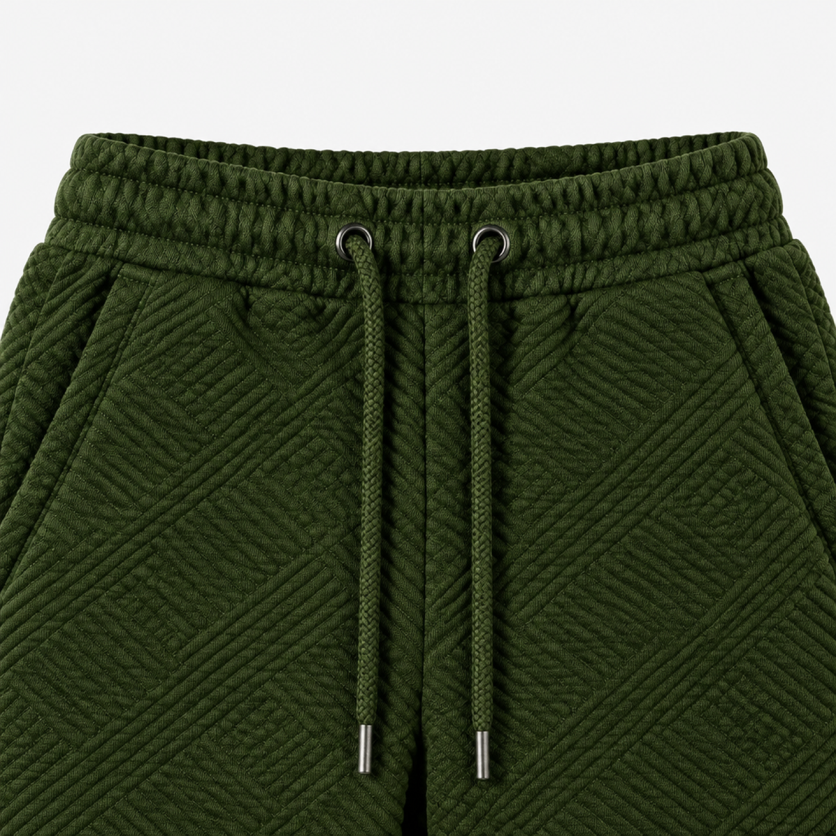 Détail de la ceinture élastique à cordon du pantalon de jogging
