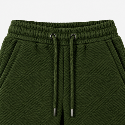 Détail de la ceinture élastique à cordon du pantalon de jogging