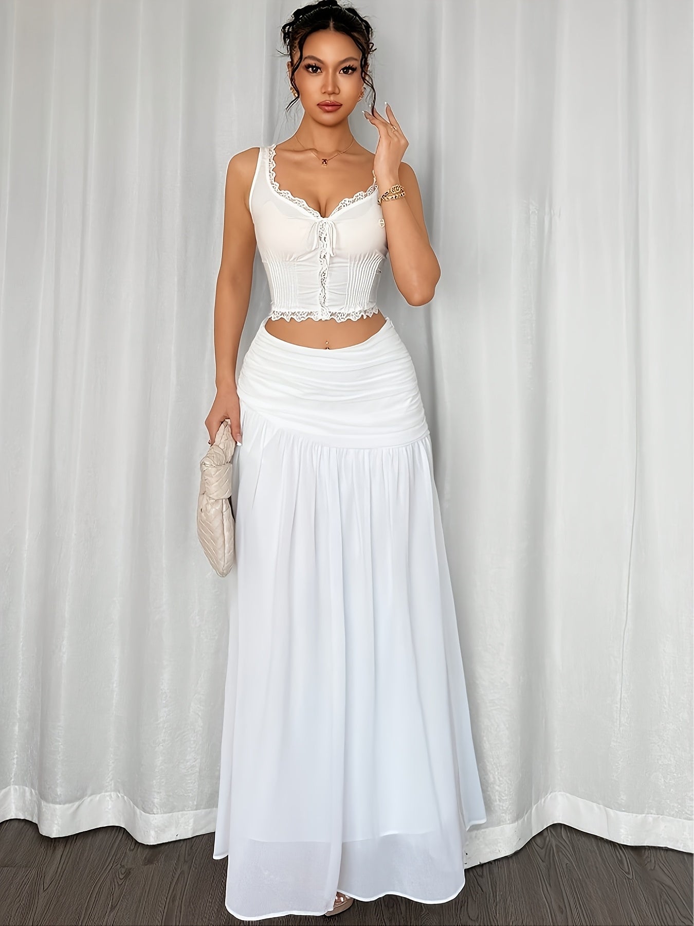 Jupe Lin Femme Plissée – Coupe Fluide & Taille Élastique | Élégance Estivale Bohème