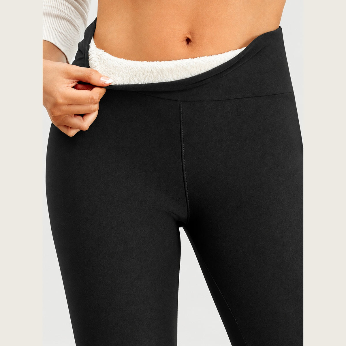 Détail de l'intérieur fourré polaire du legging