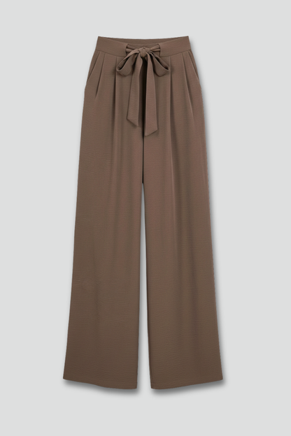 Pantalon Palazzo Femme – Jambe Évasée & Taille à Cordon, Coupe Fluide Élégante