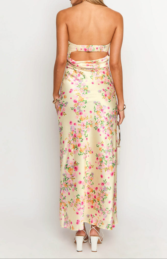 Robe Longue Fleurie Femme – Imprimé Bloom & Coupe Fluide, Élégance Bohème Été