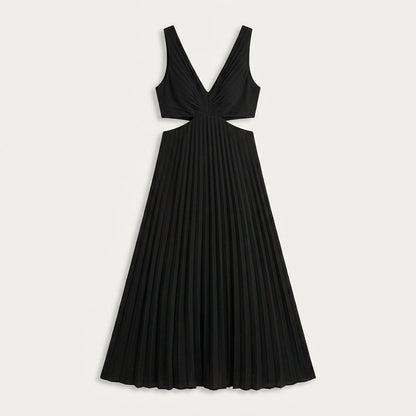 Robe longue plissée à découpes femme - vue 7