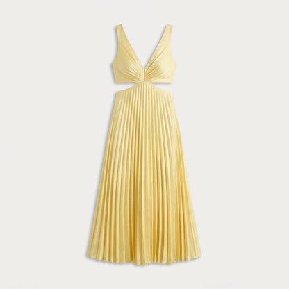 Robe longue plissée à découpes femme - vue 8
