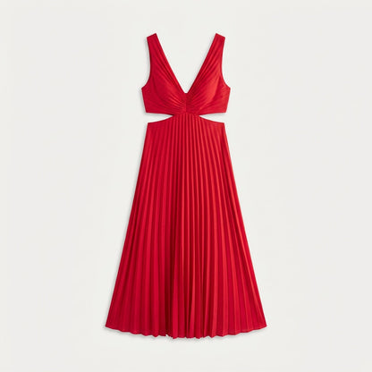 Robe longue plissée à découpes femme - vue 9