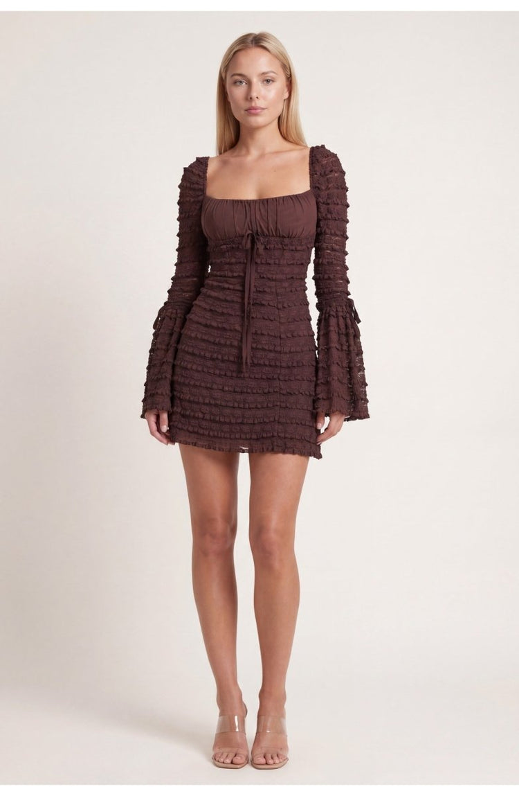 Robe Mini Moulante Femme – Manches Longues & Coupe Ajustée, Élégance Soirée