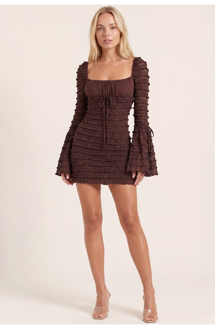 Robe Mini Moulante Femme – Manches Longues & Coupe Ajustée, Élégance Soirée