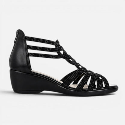 Sandales Glamour Femme – Brides Scintillantes & Talon Élégant, Allure Soirée