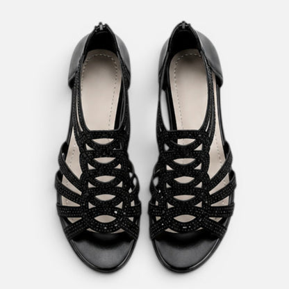 Sandales Glamour Femme – Brides Scintillantes & Talon Élégant, Allure Soirée