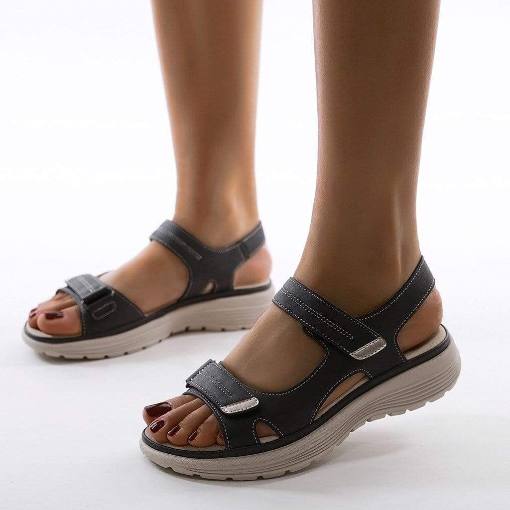 Sandales orthopédiques confort femme - Noir