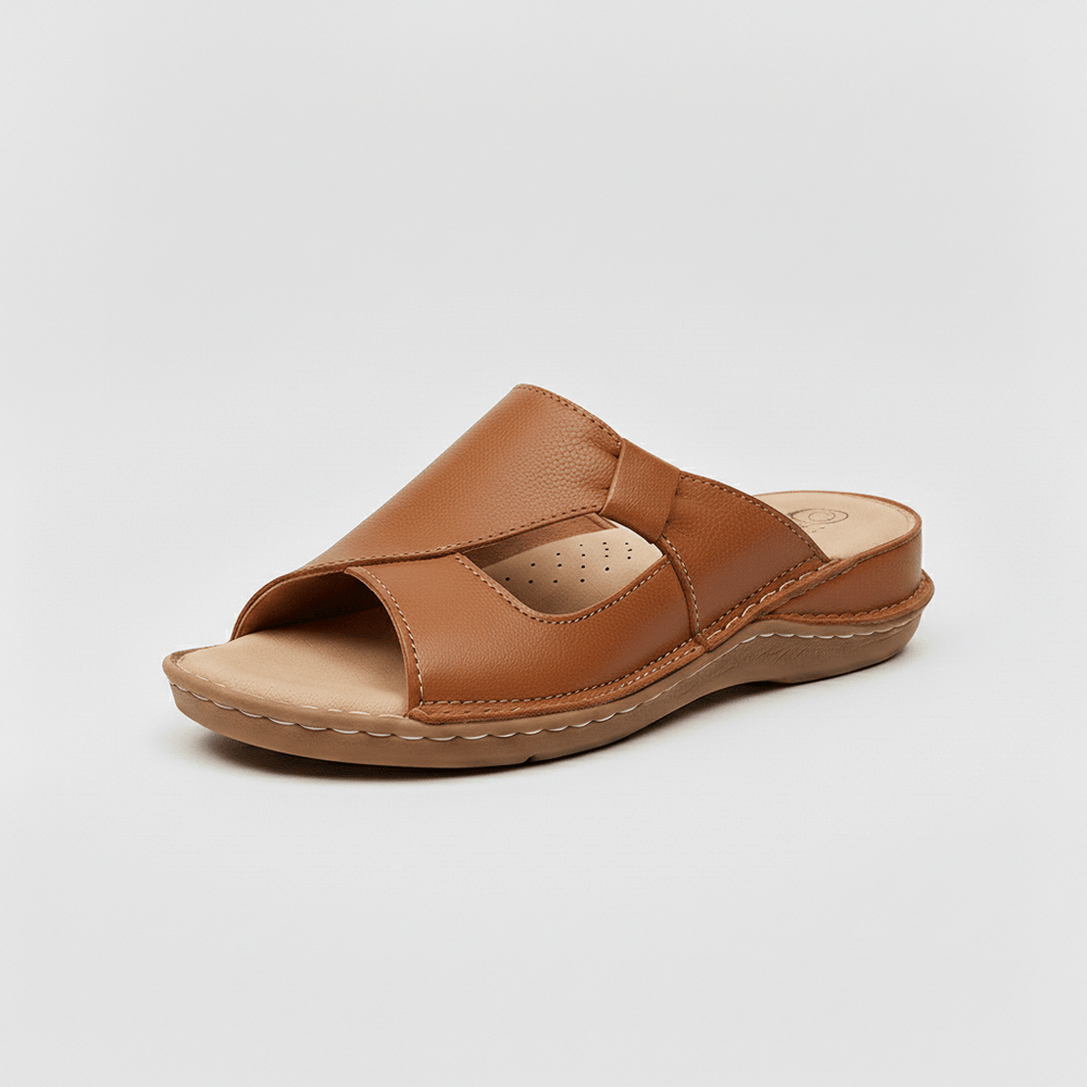 Sandales Orthopédiques Femme Cuir Vegan – Semelle Ergonomique & Soutien Voûte | Confort Marche Quotidienne