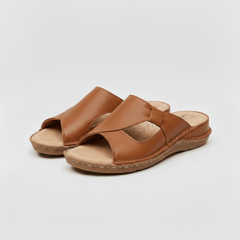 Sandales Orthopédiques Femme Cuir Vegan – Semelle Ergonomique & Soutien Voûte | Confort Marche Quotidienne