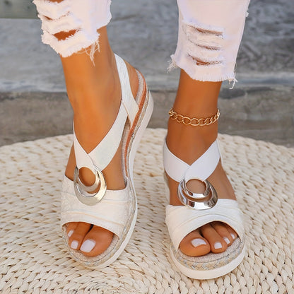 Sandales Plateforme Confort Femme - Blanc