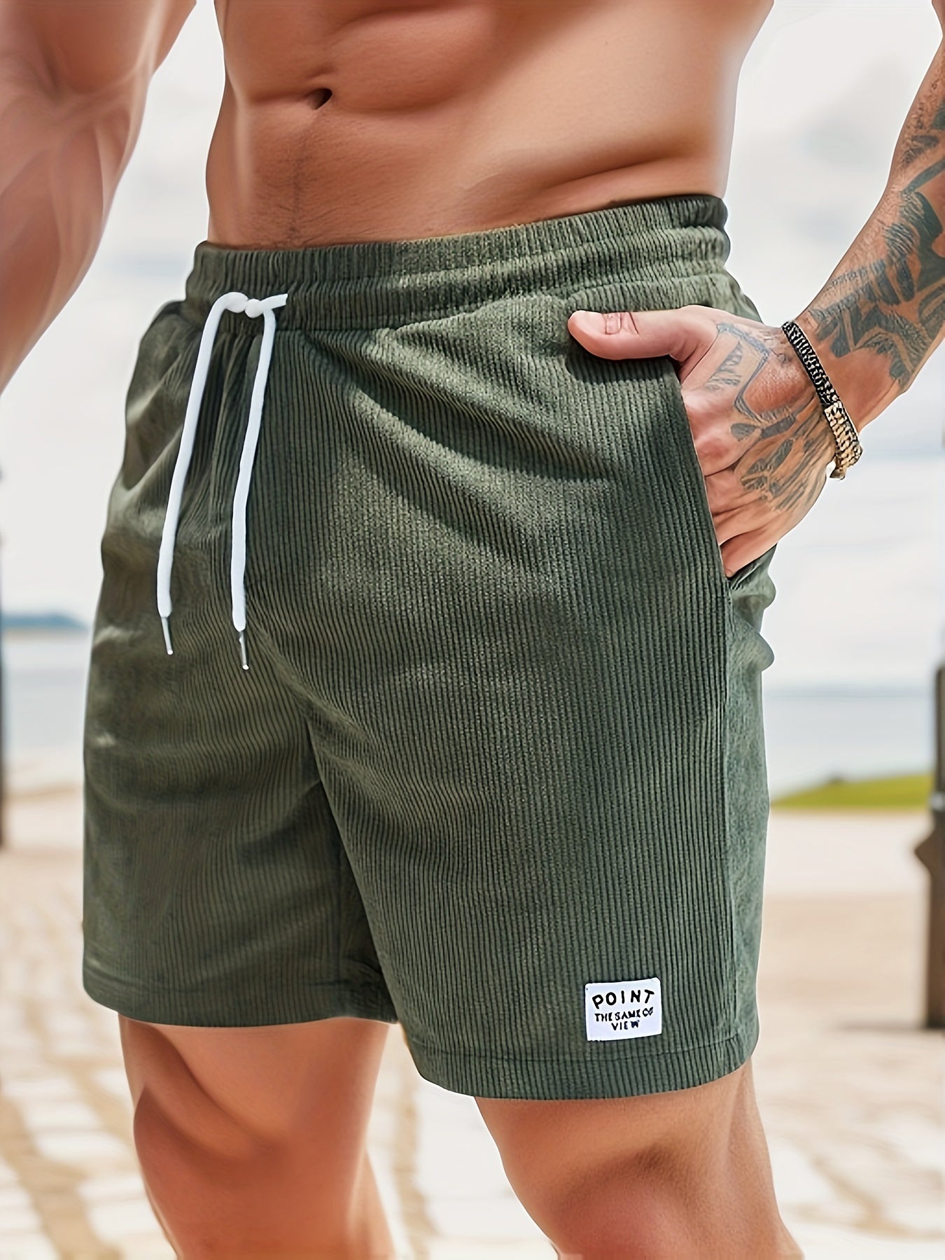 Short de Bain Rayé Homme – Motif Estival & Séchage Rapide