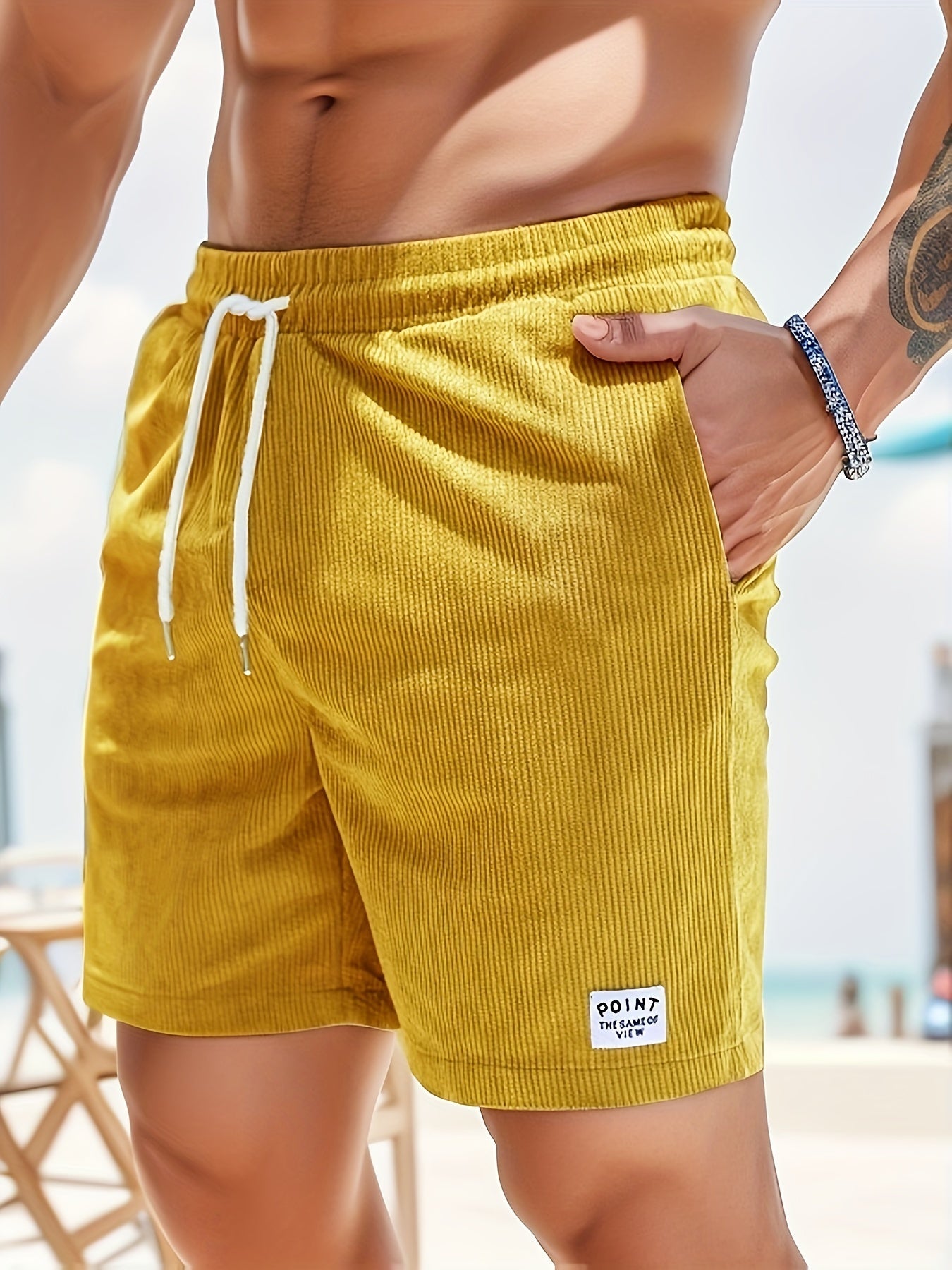 Short de Bain Rayé Homme – Motif Estival & Séchage Rapide