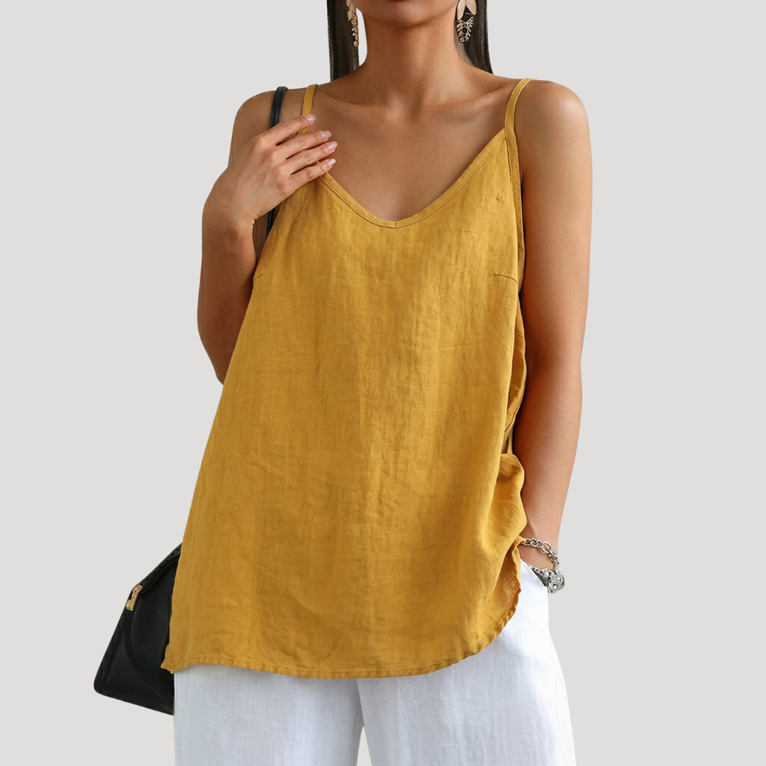 Top Lin Femme – Coupe Fluide & Respirante | Indispensable Style Bohème Été