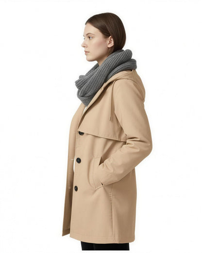 Trench Coat Long Femme, coloris Beige