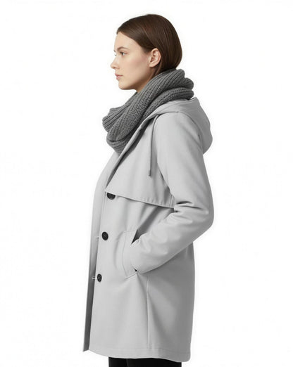 Trench Coat Long Femme, coloris Gris