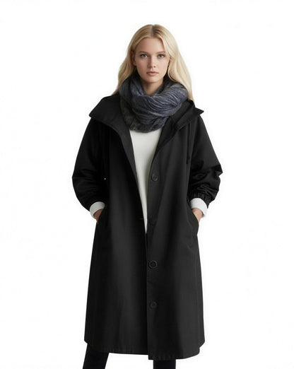 Trench Coat Long Femme, coloris Noir