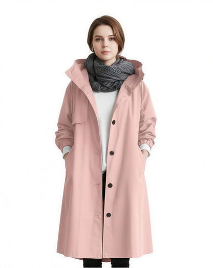 Trench Coat Long Femme, coloris Rose