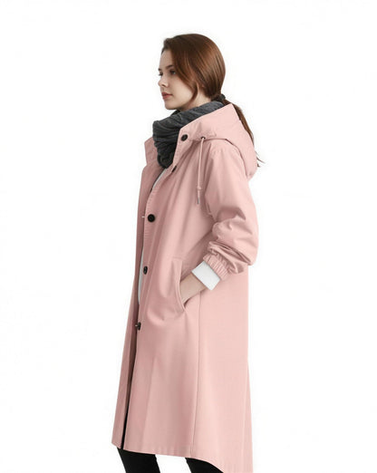 Trench Coat Long Femme, coloris Rose