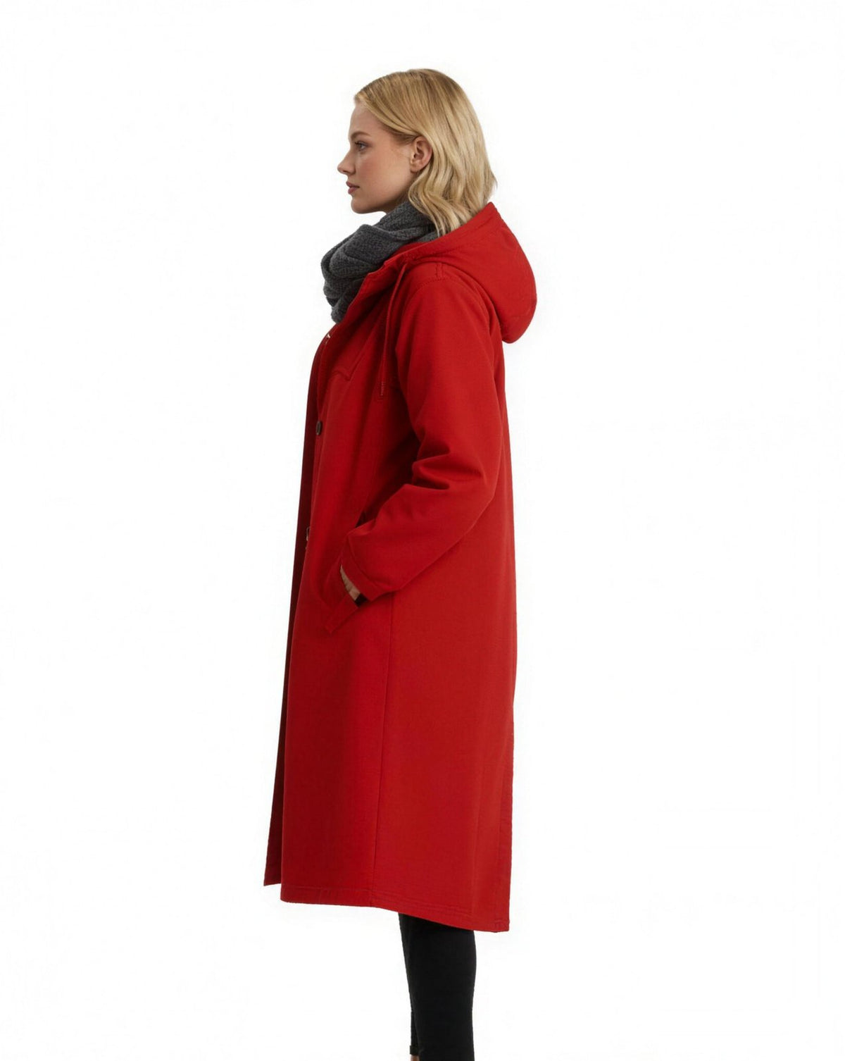 Trench Coat Long Femme, coloris Rouge
