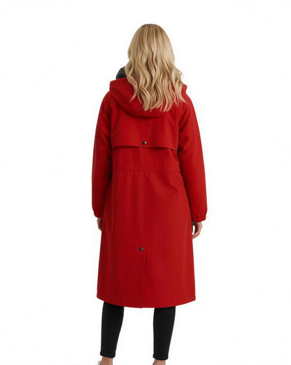 Trench Coat Long Femme, coloris Rouge