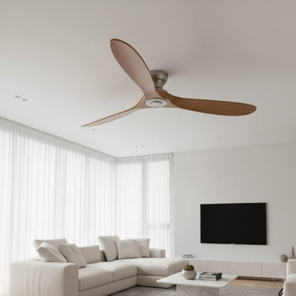 Ventilateur de Plafond Bois Massif & LED