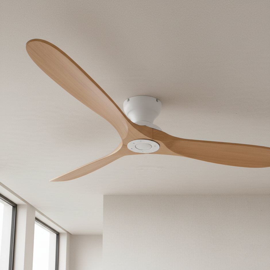 Ventilateur de Plafond Bois Massif & LED