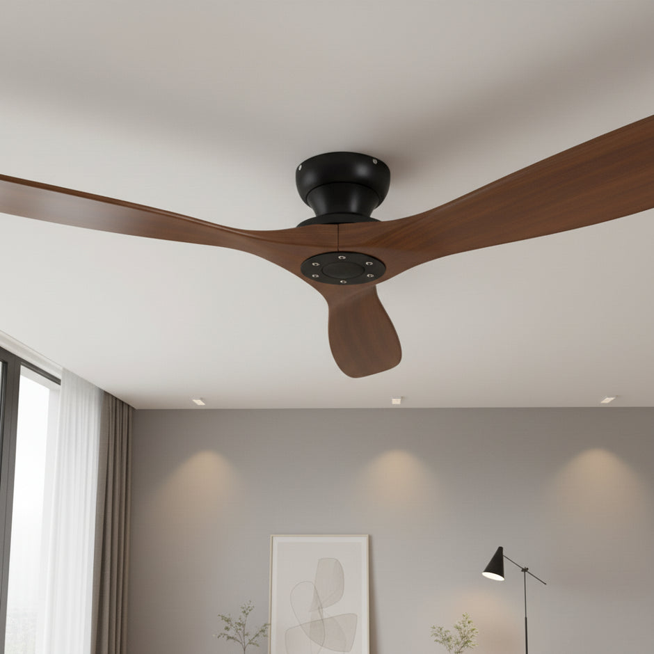 Ventilateur de Plafond Bois Massif & LED