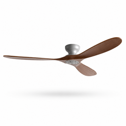 Ventilateur de Plafond en Bois Massif – Réversible Été/Hiver, 6 Vitesses, Télécommande & 25 dB