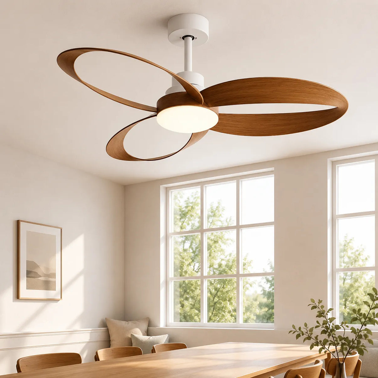 Ventilateur de Plafond LED Pales Bois