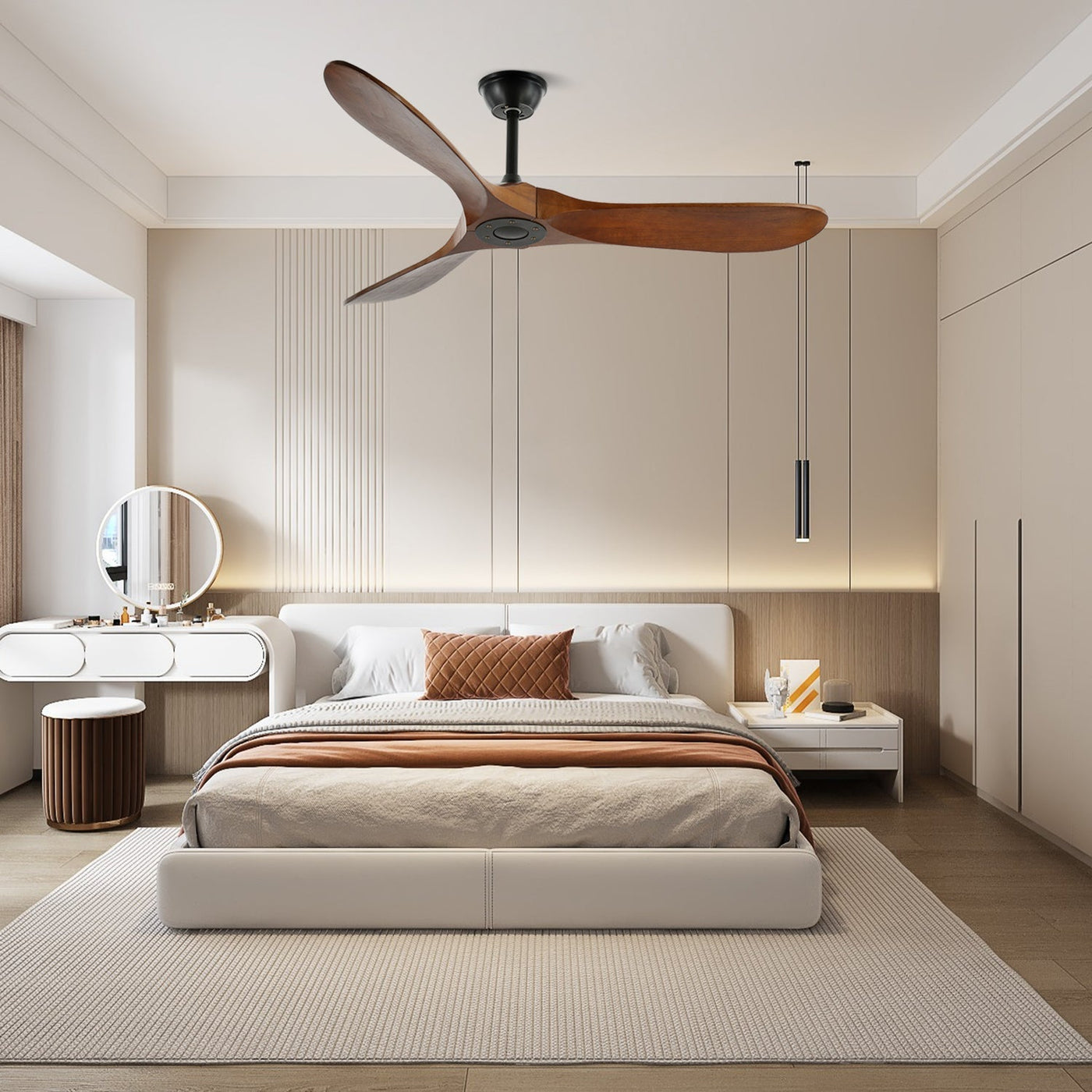 Ventilateur de Plafond en Bois Noyer