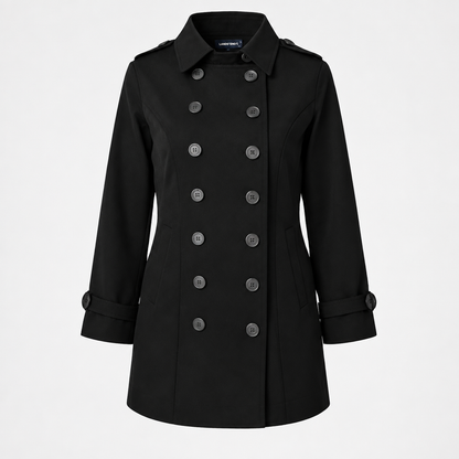 Trench femme noir, vue studio